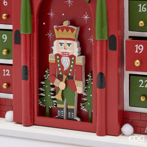 EDG Calendario dell'avvento in legno 24 caselle 37x10xH44 cm
