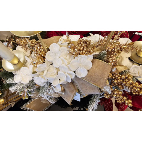 Grand bougeoir de Noël 4 lumières Lena's Flowers L48x20xH65 cm