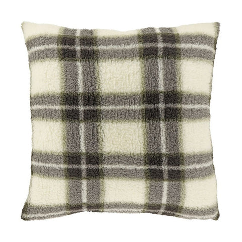 Coussin de Noël à carreaux « Tris » vert hiver Unique Living 53x53 cm