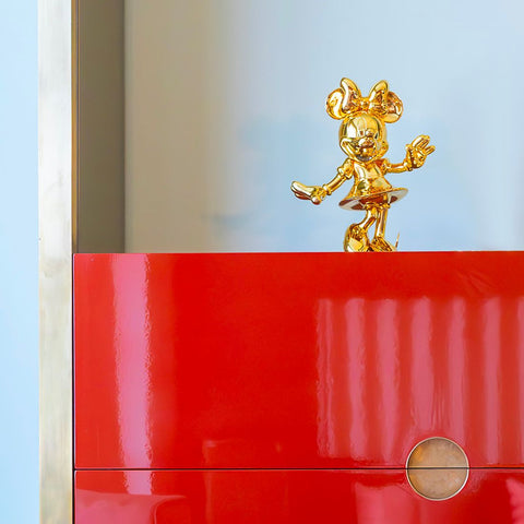 LEBLON DELIENNE Statuina Minnie Welcome piccolo oro cromato 27.5xH31 cm