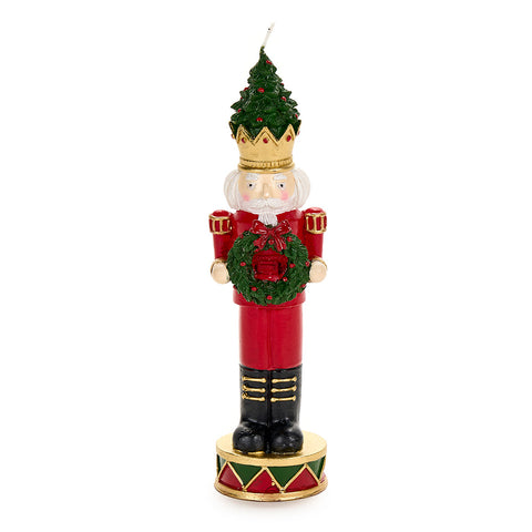 Cloth Clouds Nutcracker Candle "Christmas Carol" 7.5x6xH19 cm 2 variants (1pc)