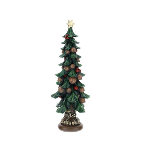 Hervit Statuina natalizia albero di natale in resina verde H32 cm