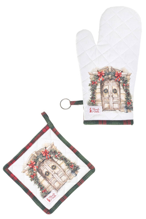 Cloth Clouds Set Glove + Potholder "Christmas is Coming" 6 variants (2 units)