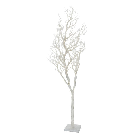 Hervit Albero di natale con 50 luci LED albero artificiale bianco H120 cm