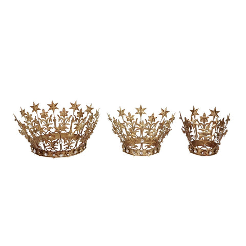 MET.JEWEL STAR CROWN TT SET/3 GLD 23,5CM