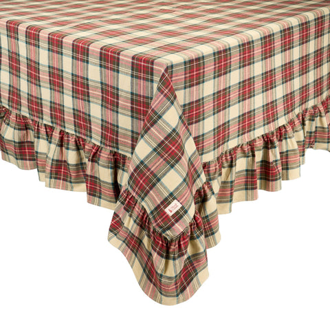 Nuvole di Stoffa Christmas Ruffled Cotton Tablecloth 200x240 cm