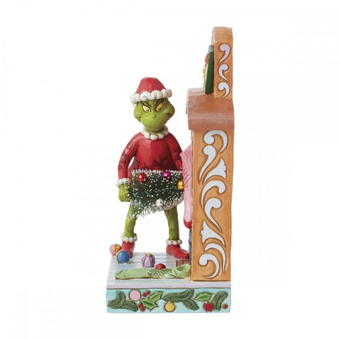 Enesco Statuina natalizia Grinch con camino "Jim Shore" 10x15xH19 cm