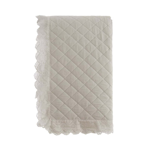 Housse de couette double Blanc Mariclò Natural Spring avec bordure en dentelle « Estate di San Gallo » 260x260 cm