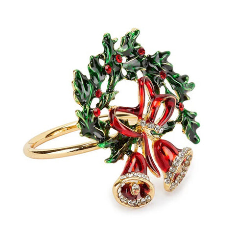 Fade Set 6 Christmas Napkin Rings with Garland 4.5x4x4 cm