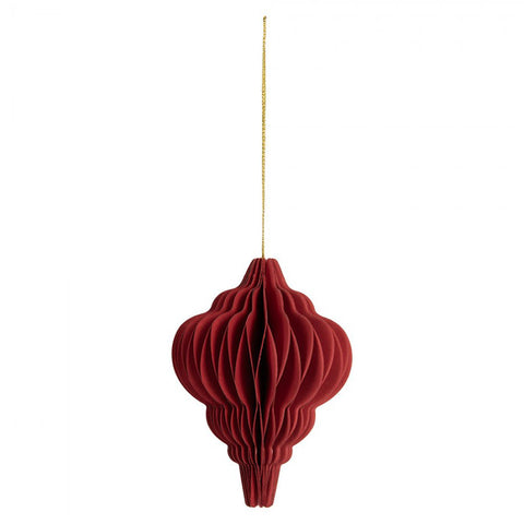 Clayre & Eef Decoro natalizio in carta addobbo per albero di natale rosso D7 H10 cm