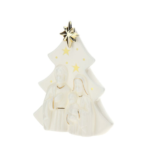 ALBERO NATIVITA' PORC.BIANCA L.LED 12CM