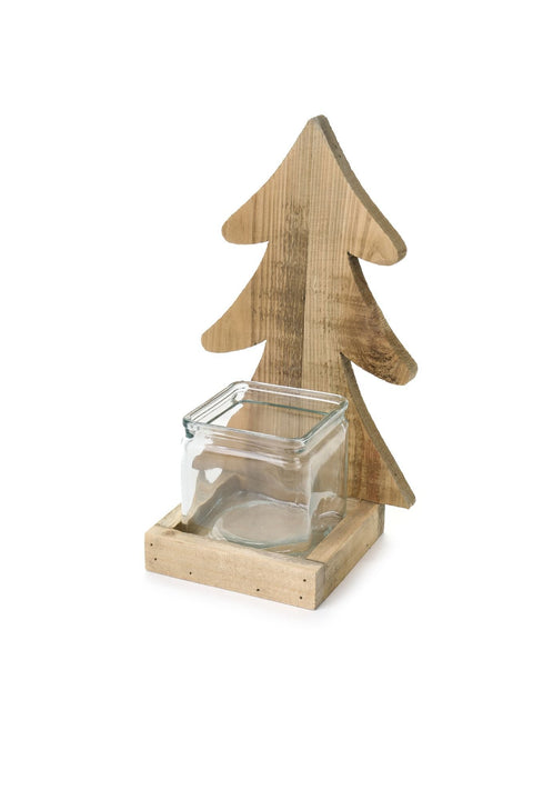 Lot de 2 bougeoirs pour sapin de Noël « Forêt enchantée » en tissu Nuages ​​H 21,5/31,5 cm