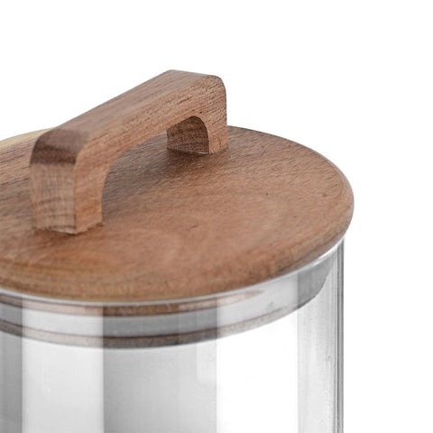 Estia Home Barattolo in vetro con tappo ermetico in legno "Allure" D10xH14.8 cm
