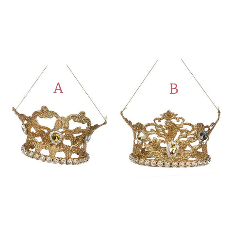 GOODWILL Glitter gold crown with jewels 11 cm 2 variants (1pc)