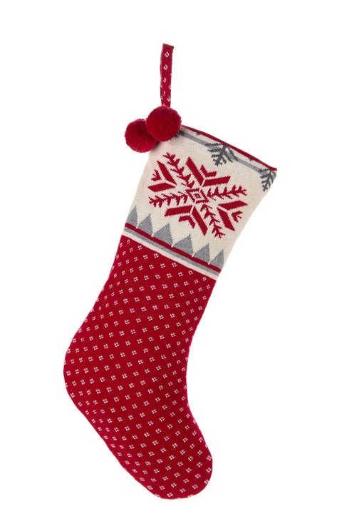 Chaussette de l'Épiphanie en tissu « Histoire de Noël » 25 x 48 cm, 2 variantes (1 unité)