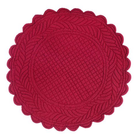 Blanc Mariclò Set 2 tovagliette americane tonde in cotone rosso "Carmen" D40 cm