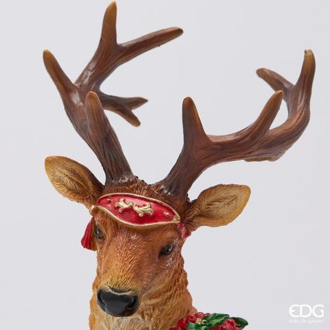EDG Décoration renne figurine de Noël 23,5x13,5xH24 cm