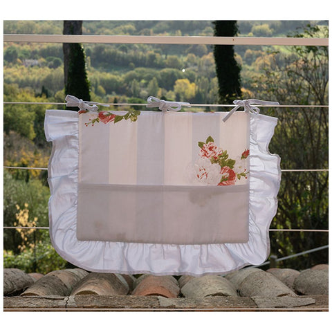 ATELIER17 Copri forno ALICE con balza in cotone celeste
