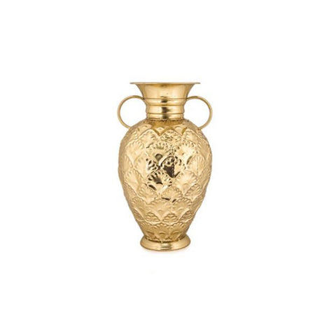 Vase amphore dégradé pour fleurs/plantes en métal doré « Nives » 27 x H 46 cm