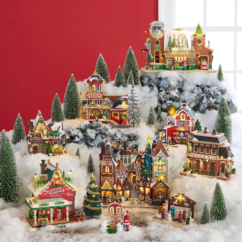 LEMAX Edificio illuminato "Wonderland Rail" in resina H24.5x22x15 cm