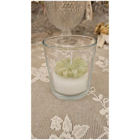 Cereria Parma Bicchiere con Candela Margherita D7.5xH8 cm 3 varianti(1 unità)