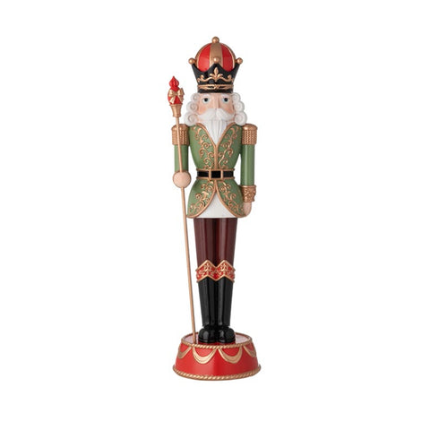 L'arte di Nacchi Statuina Soldato Schiaccianoci con scettro in resina 12x12xH45 cm
