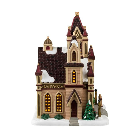LEMAX LED illuminated building "Grace Cathedral" in porcelain H21.5 x 18 x 15.2 cm