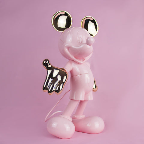 LEBLON DELIENNE Statuina Topolino Welcome piccolo rosa/oro 18.5xH30 cm