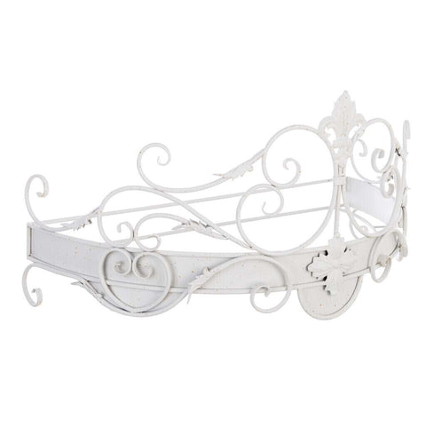 Blanc Mariclò Cielo Letto in metallo effetto anticato bianco "Curly" 71x36x36 cm