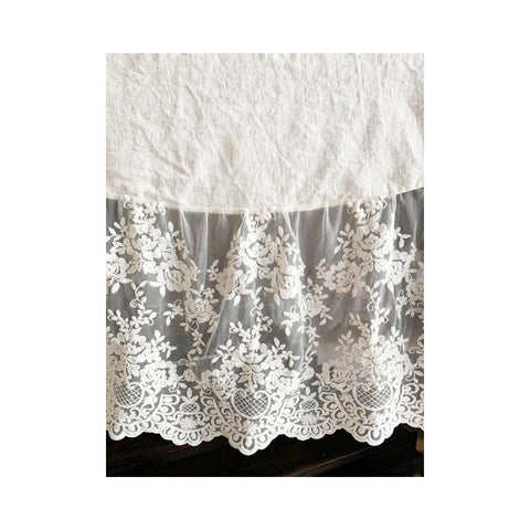 Nappe Chez Moi « Provençale » en lin et dentelle 165x330 cm 2 variantes (1 unité)