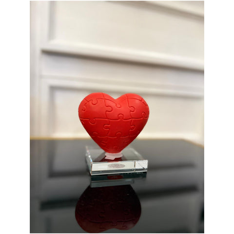 Chiaraela Cuore puzzle piccolo base in vetro 10x9.5 cm 5 varianti(1 unità)
