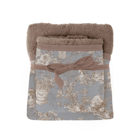 Blanc Mariclò Set 2 asciugamani in spugna 40x60/60x100 cm "Toile du Borgo" 3 varianti (2 unità)