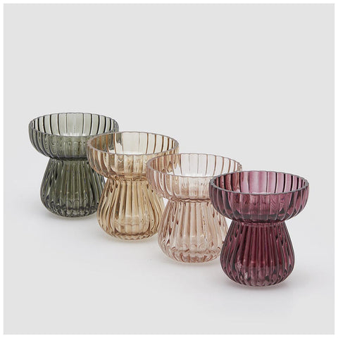 EDG Enzo de Gasperi Vase rayé biforme D11xH11 cm 4 variantes (1pc)