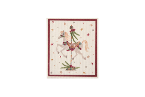 Cloth Clouds Set of 6 Christmas "Carousel" Kitchen Sponges