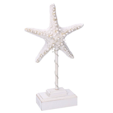 L'Atelier 17 Decoro Stella Marina in legno con luci led 16x5.5xH26 cm