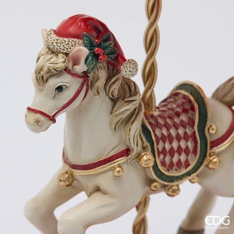 EDG Carousel horse musical box carousel decoration polyresin D12 H24 cm