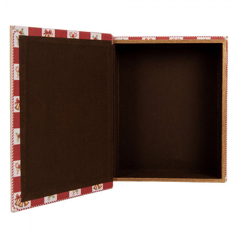 Clayre & Eef Set 3 Scatole Libri natalizi contenitori in legno con cavallo