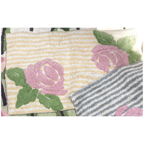L'Atelier 17 Tappeto da bagno con rose o tulipani "Garden" 50x80 cm 6 varianti(1unità)