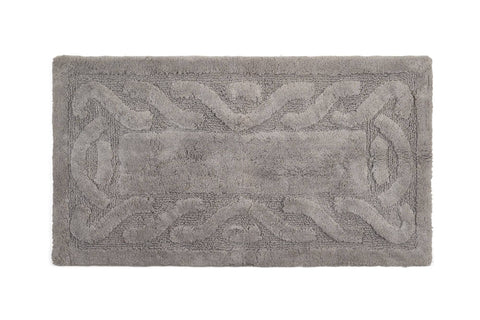 Clouds of Fabric Rectangular Woven Bath Mat in Grey Cotton, Shabby Chic 55x100 cm