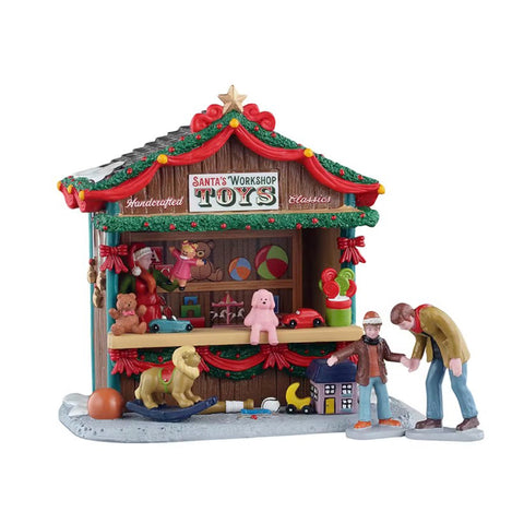 Bâtiment LEMAX « Atelier de jouets du Père Noël » en résine H13,9x19,5x9,5 cm