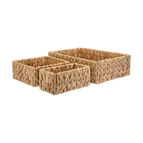 Estia Home Set 3 Cestini portaoggetti in giacinto naturale "Florana"