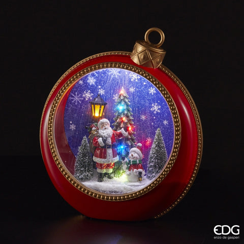EDG Diorama lumineux LED Père Noël avec sapin et musique 40x15xH46 cm