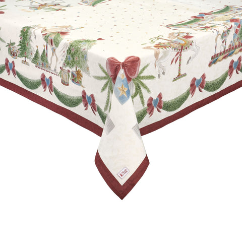 Cloth Clouds Christmas Cotton Tablecloth "Carousel" 160x260 cm