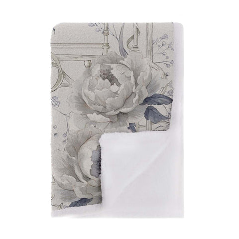 Blanc Mariclò Plaid sherpa invernale "Peonies" 160x220 cm