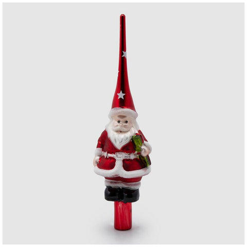 EDG Cime d'arbre avec verre Père Noël H30 cm