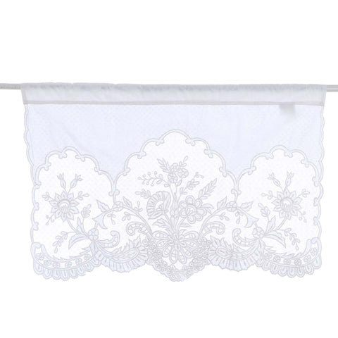 Blanc Mariclò Cantonnière en coton blanc "Dentelle" 50x80 cm