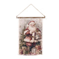 Addobbo natalizio shabby chic con Babbo Natale e regali, ideale per decorazioni interne festive