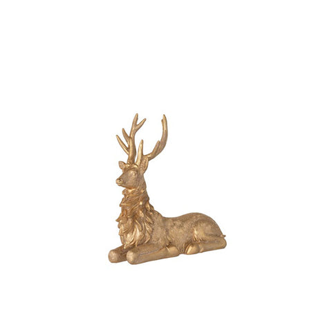 L'arte di Nacchi Statuina renna decoro natalizio in resina oro 26x9xH25 cm