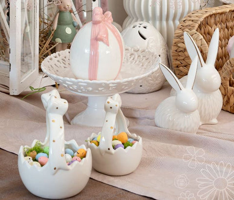 Figurine de lapin de Pâques en céramique The Art of Nacchi, 12 x 9 x H 18 cm