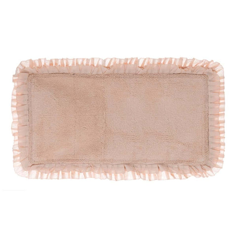 Blanc Mariclò Tappeto bagno in cotone rosa con doppia gala "Bagno Chiaro" 50x110 cm - Angelica Home Stabia